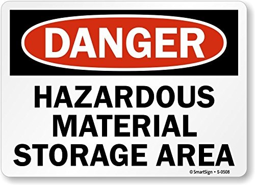 10×14 Inch Plastic Sign Danger Hazardous Material Storage Area Safety Notice