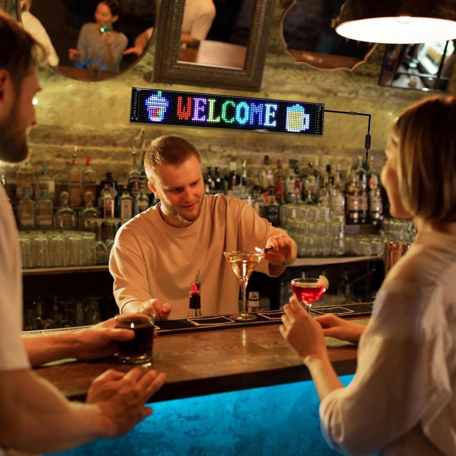 Programmable LED Signs Flexible Scrolling LED Display Bluetooth APP Control…..
