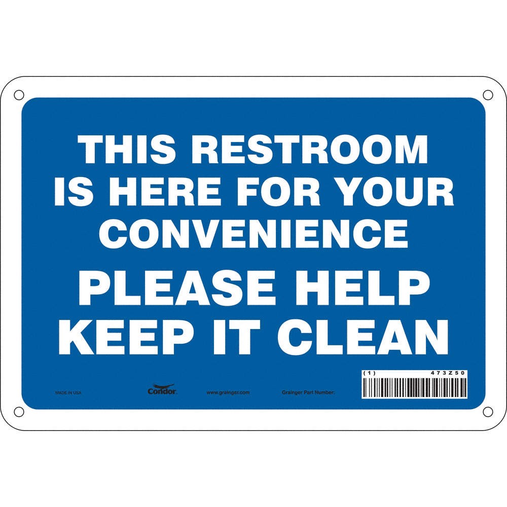 CONDOR 473Z50 Safety Sign,7 in x 10 in,Polyethylene 473Z50