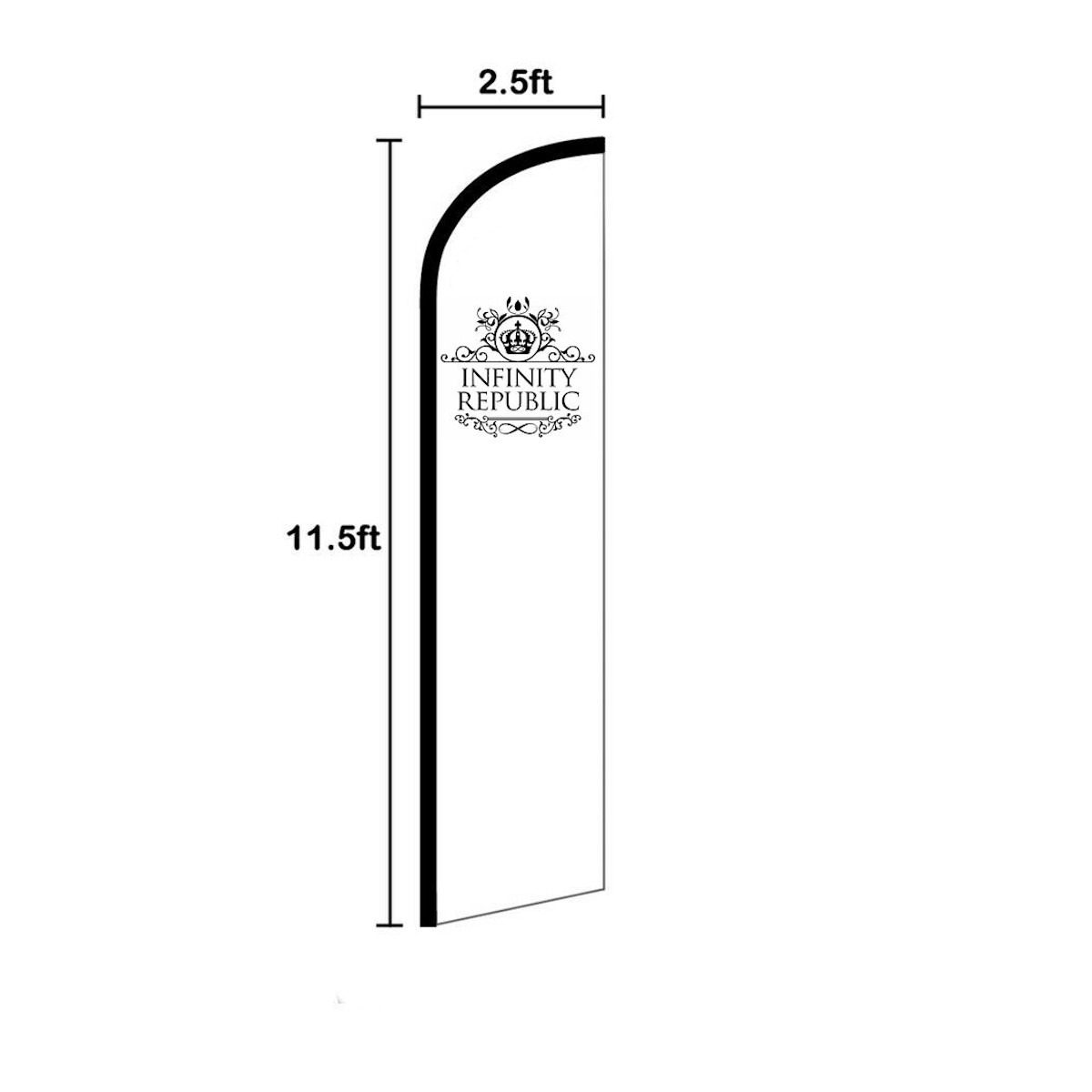We Buy Silver Full Curve Windless Swooper Flag Jewelry