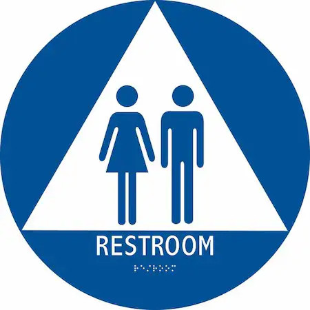 Condor 483U16 Restroom, 12 In W X 12 In H, Circle, Abs Plastic, 483U16