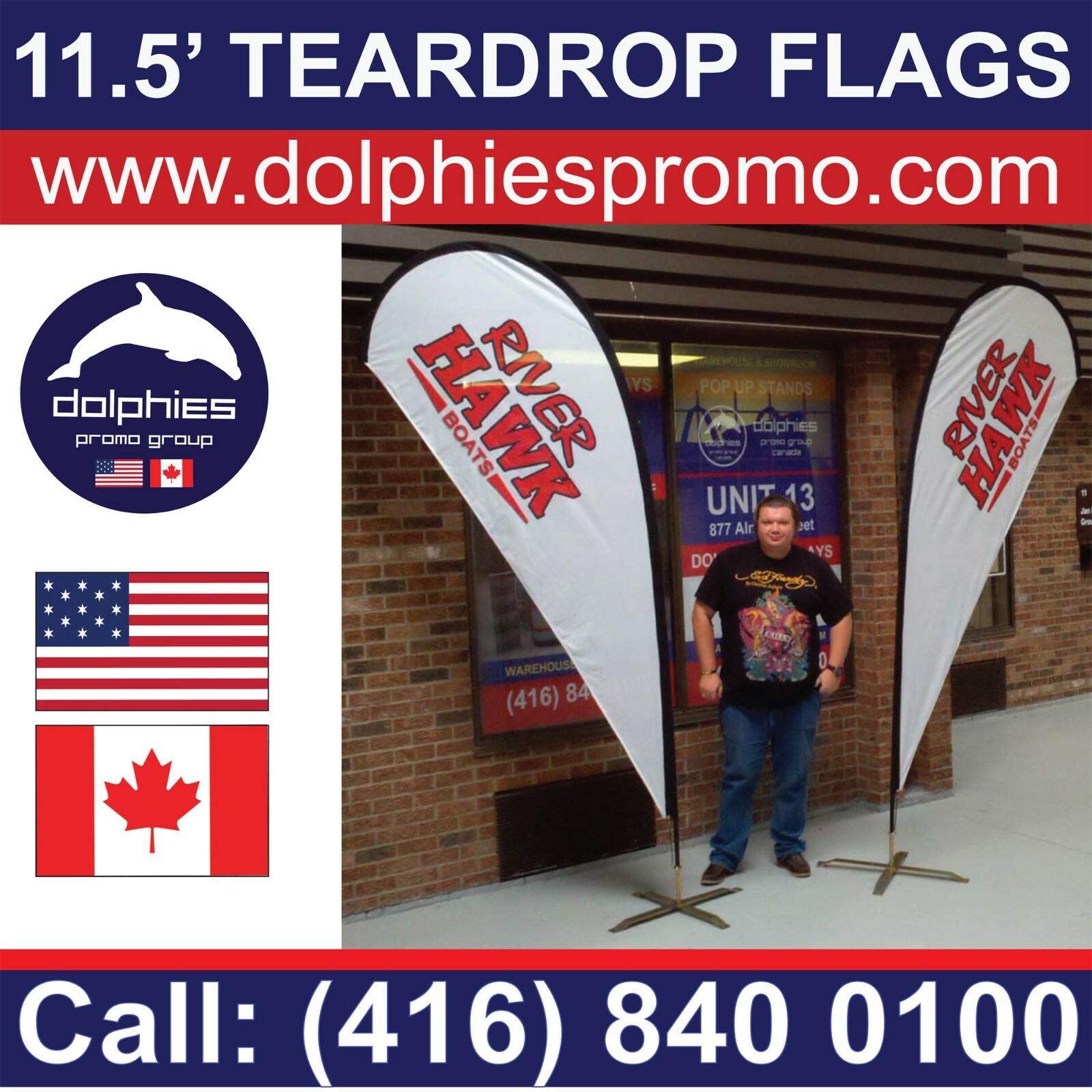 11′ Full Color Custom Tall Swooper Advertising Flag Feather Banner Digital Print