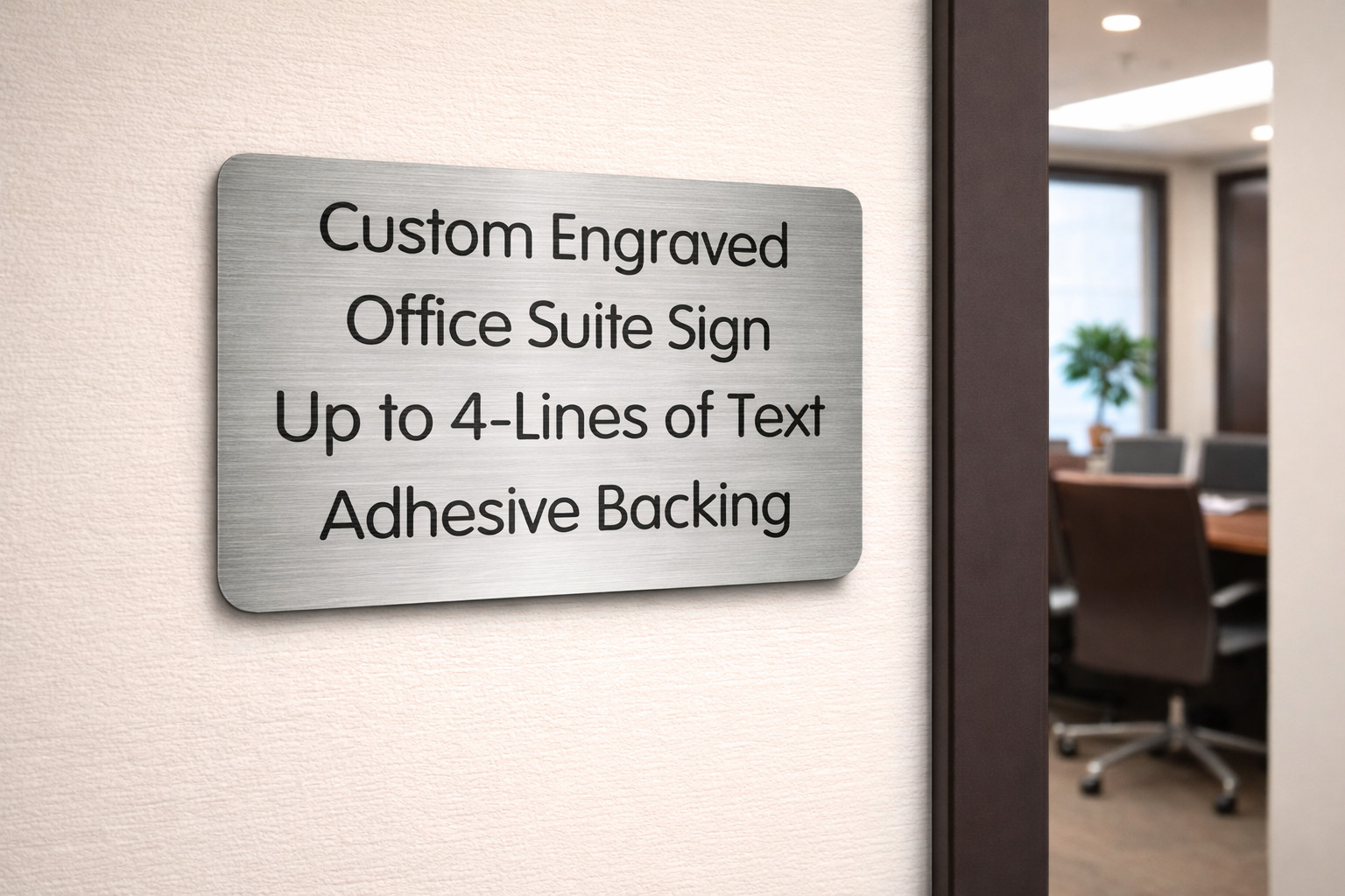 Custom Engraved 4″x6″ Brushed Silver Tone Sign Hours Business Wall Door Plaque