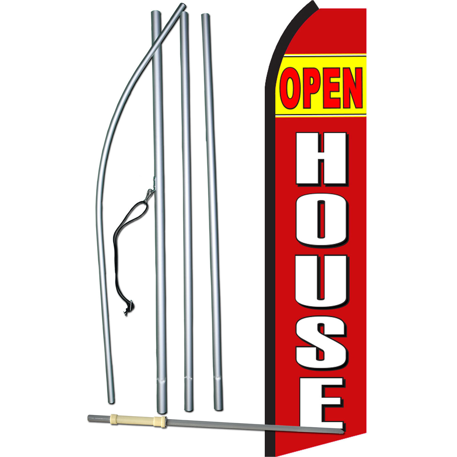 Open House Red And White Complete Swooper Flag Bundle