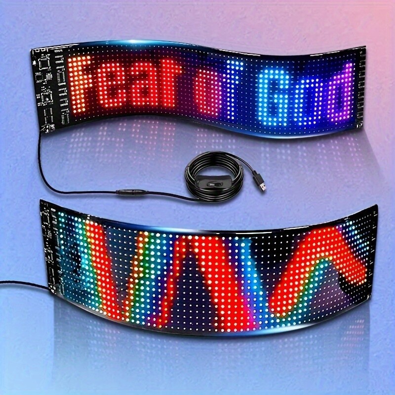Car Windshield LED Sign 16*64 Pixel App Control Programmable Flexible Led Screen
