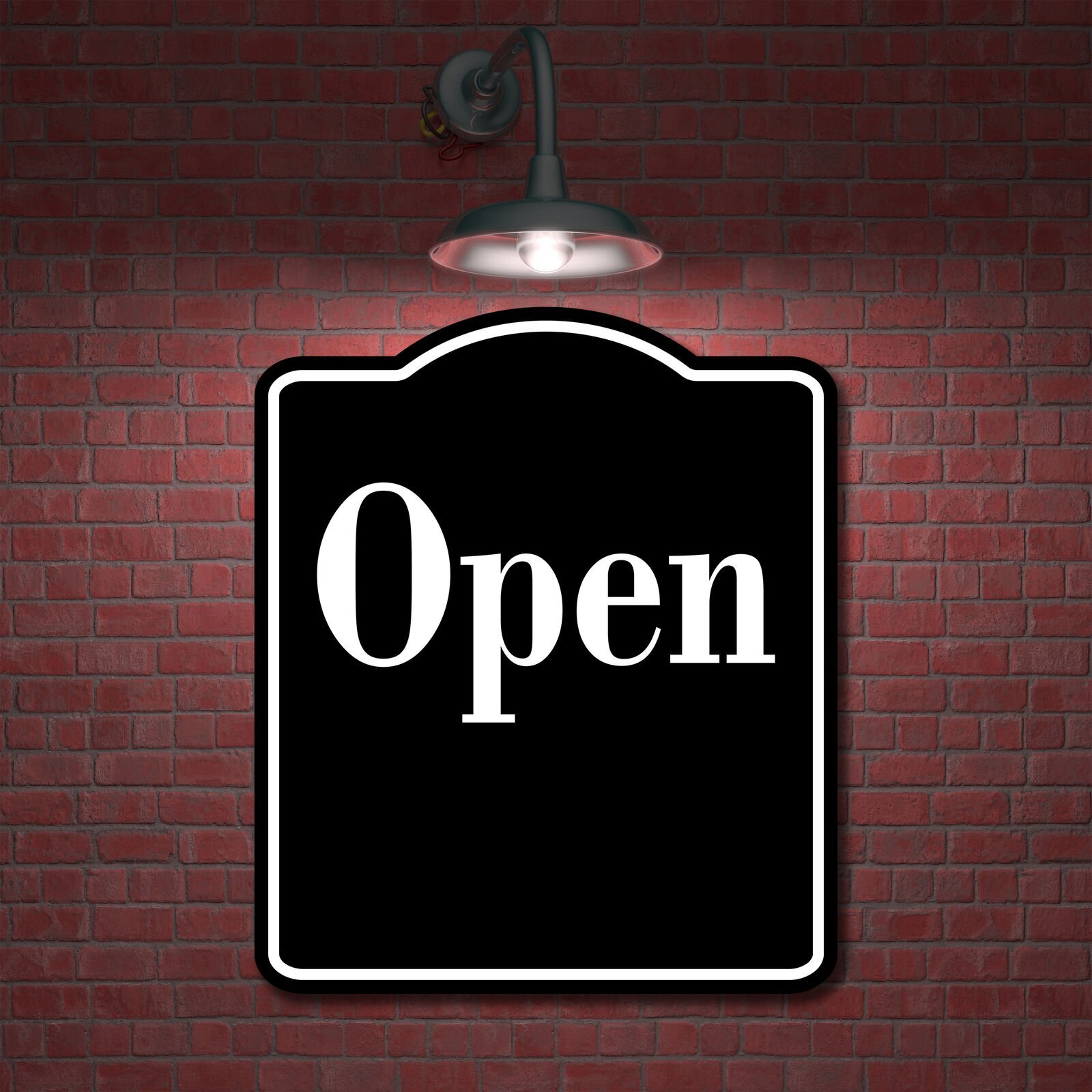 Open Elegant BLACK Aluminum Composite Sign