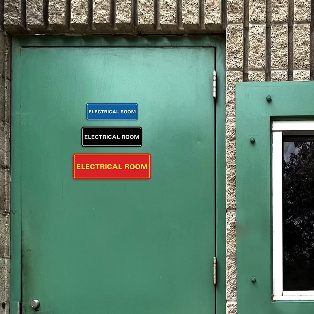 Electrical Room Sign Lt Gray Small Wall Door Plaque Safety Business Office