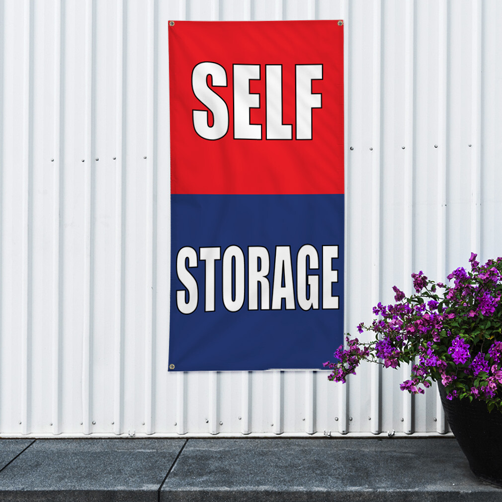 Vertical Vinyl Banner Multiple Sizes Self Storage Business Business Outdoor