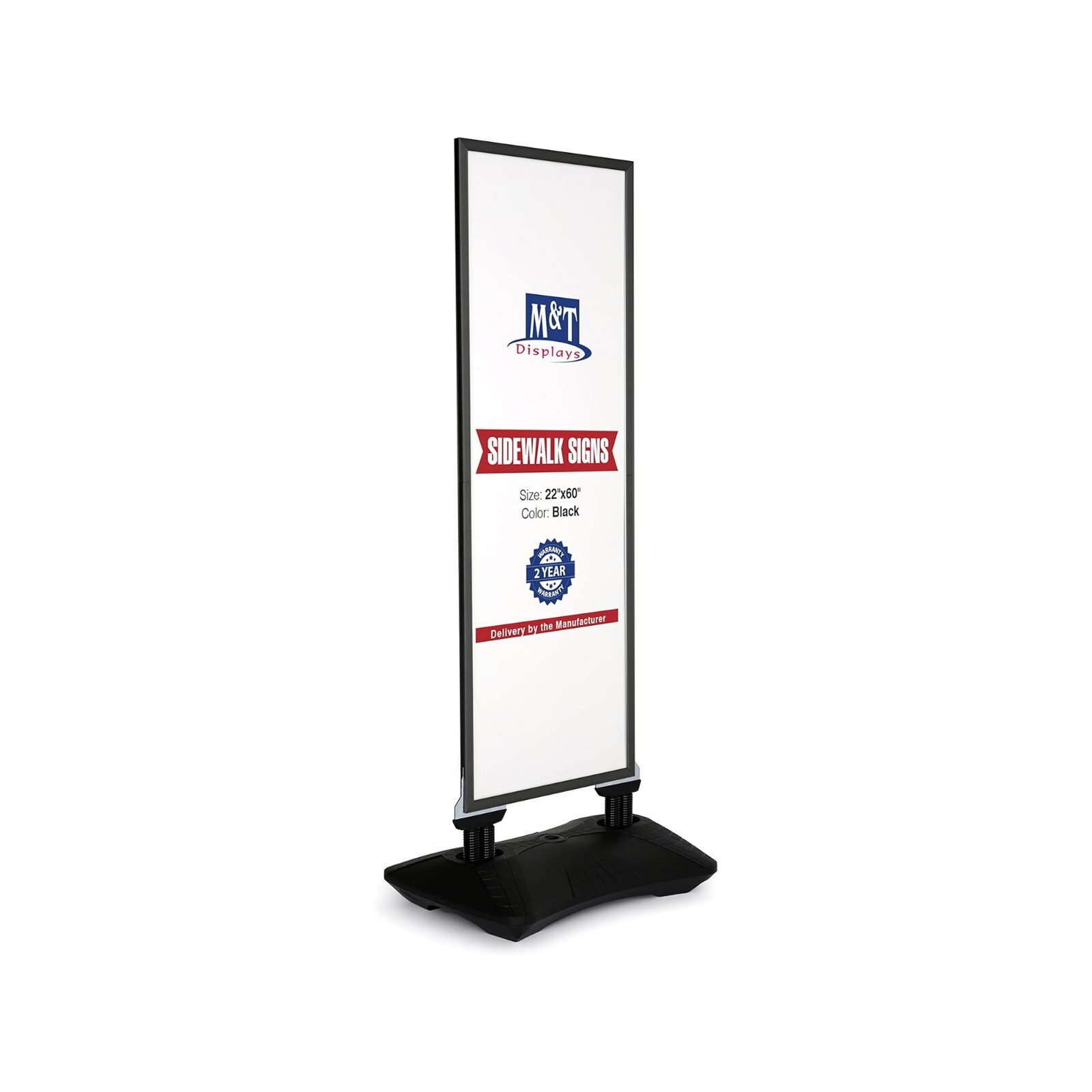 Windpro Slim Wind Resistant Outdoor Pavement Sidewalk Sign Holder 22″x60″ Black