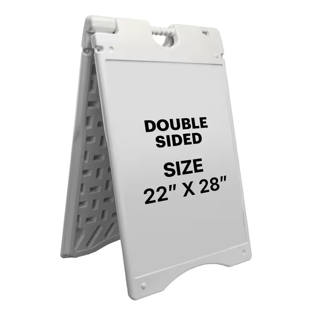 Sandwich Board, a Frame Sign Holder 22X28 In., Dual Display Outdoor Sign, White
