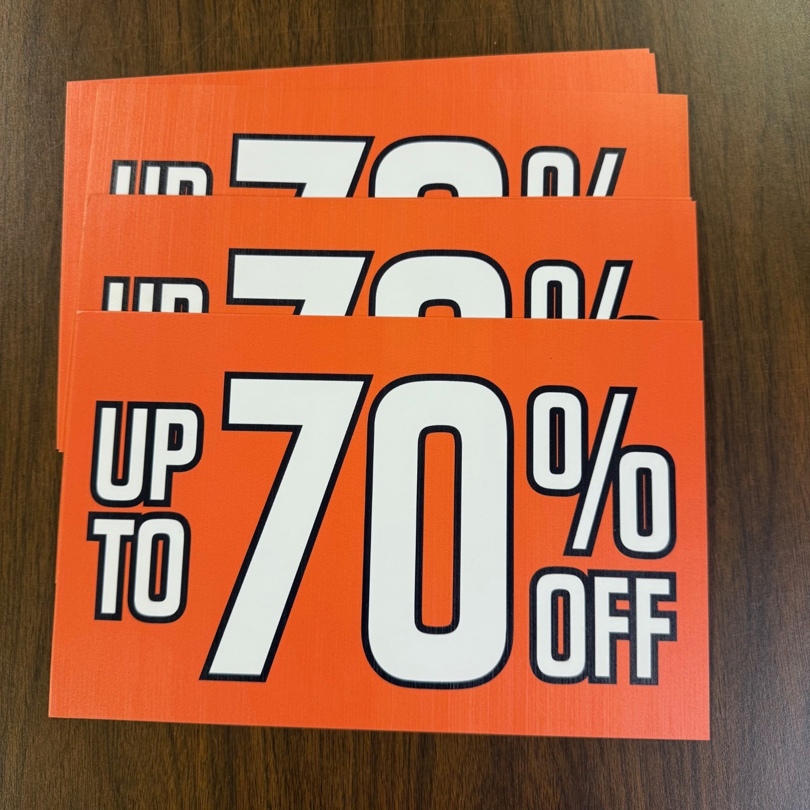 UP to 70 % OFF Sale Price Signs Price Cards for Retail -11″w x 7″H- 8 pieces