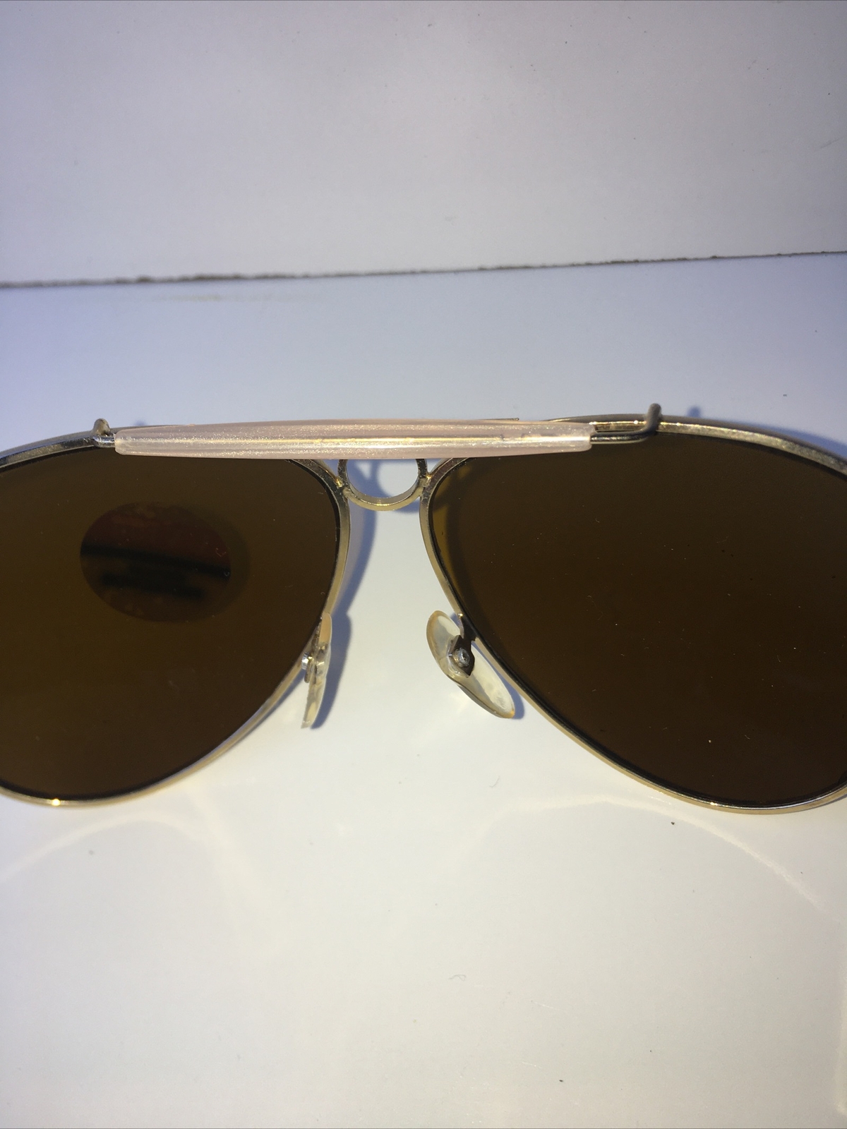 Vintage 1980’s Sunglasses GOLD Aviator LOOP HOOK Made In Taiwan 80s Glasses NEW