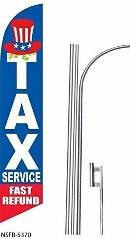 TAX SERVICE FAST REFUND 15′ Swooper #8 Feather Flag KIT