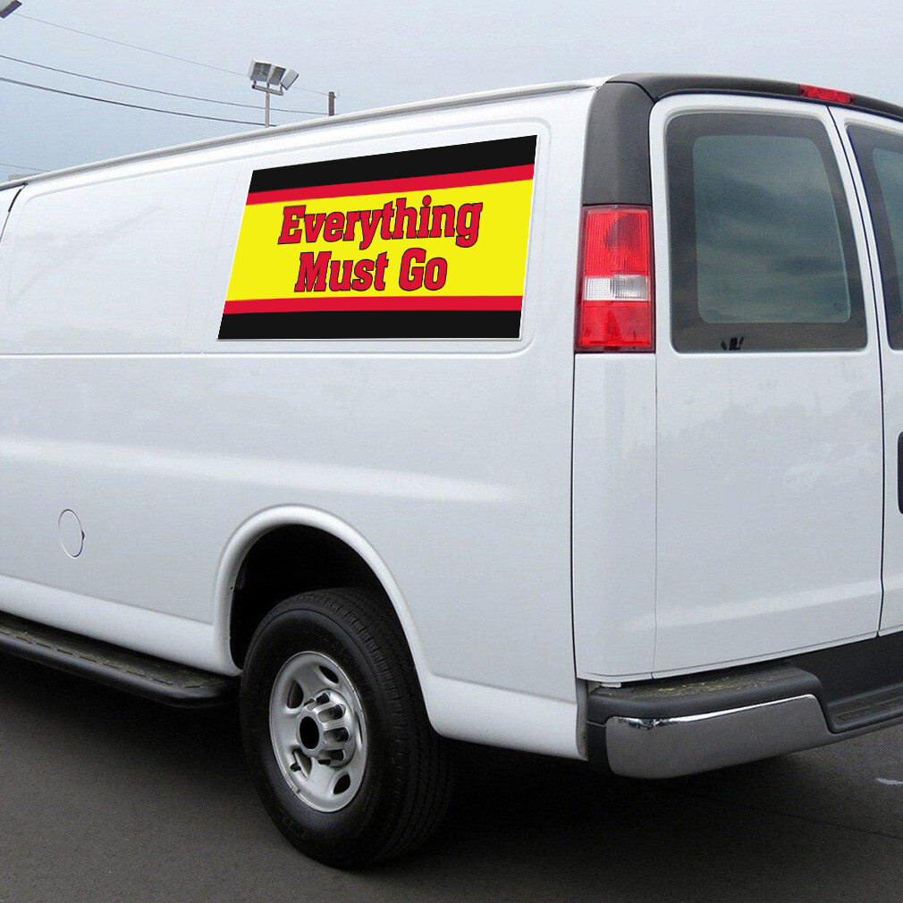 Car Magnet Set of 2 Everything Must Go Advertising Printing Industrial Sign