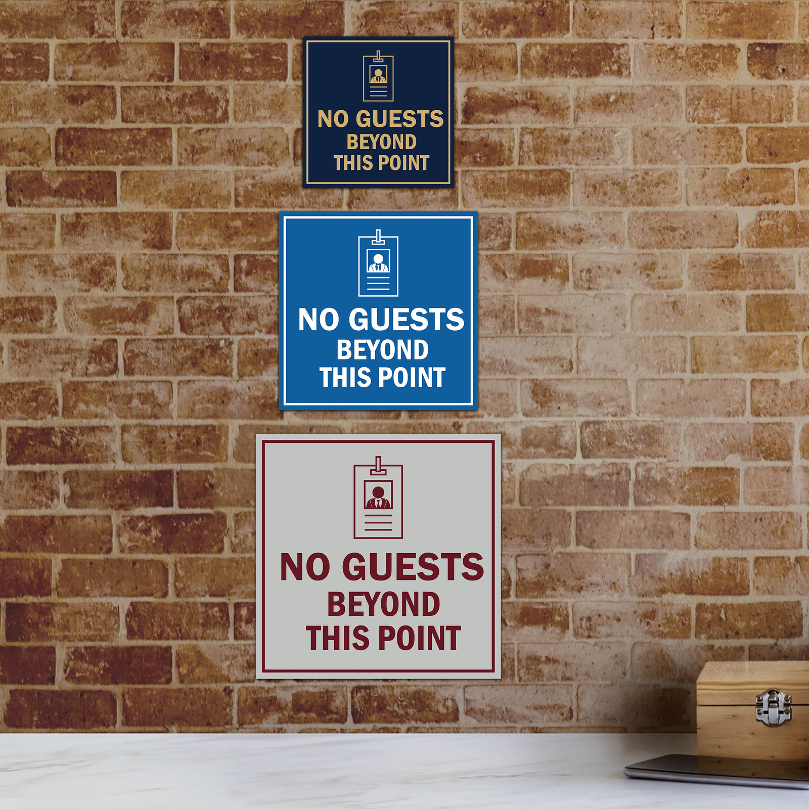 Signs ByLITA Square No Guests Beyond this Point Graphic Wall or Door Sign