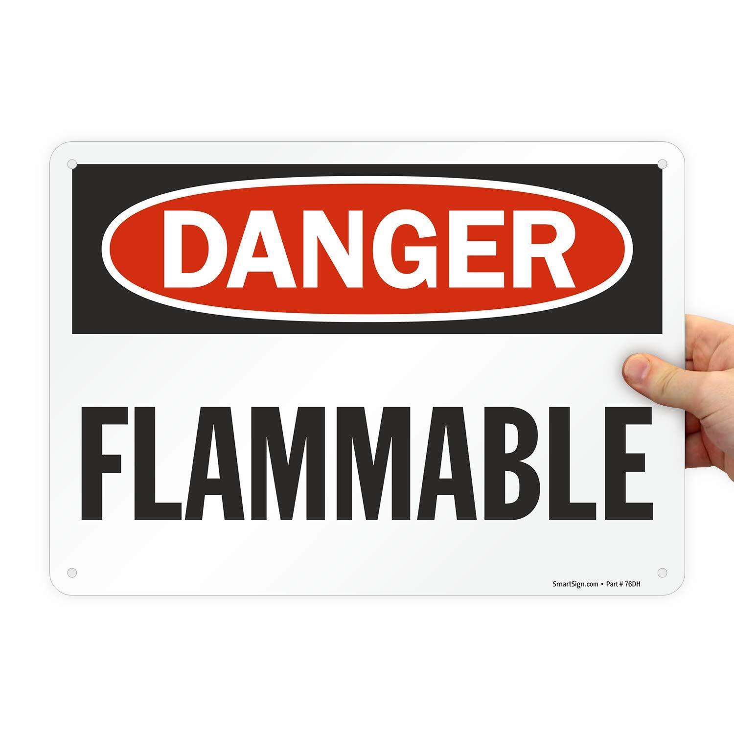 10×14 inch Danger Flammable Aluminum Sign for Workplace Industrial Safety