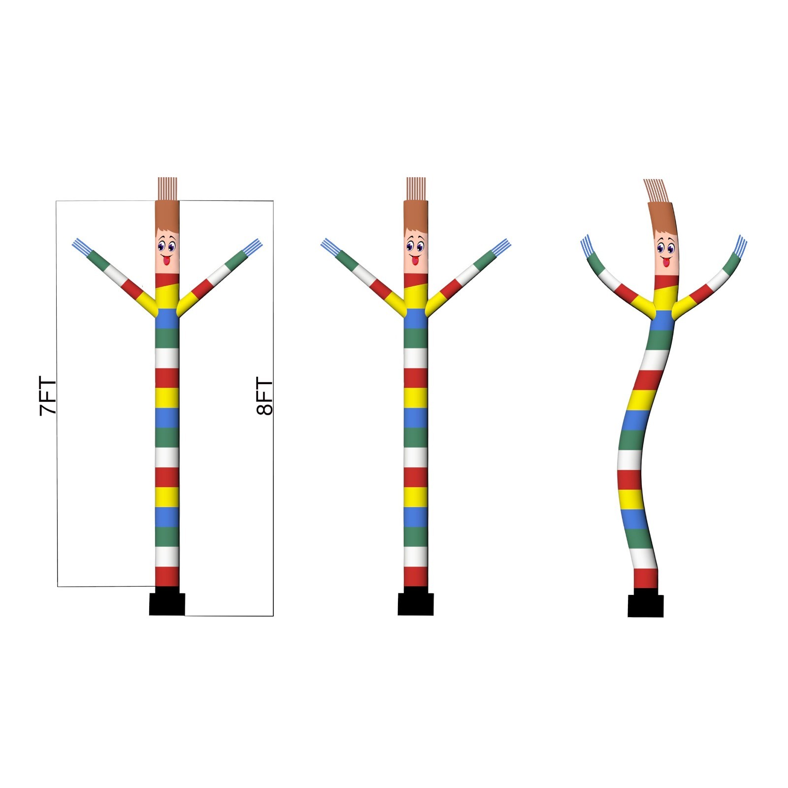 8FT Inflatable Waving Tube Dancer with Blower & Spotlight – Air Puppet for Adver