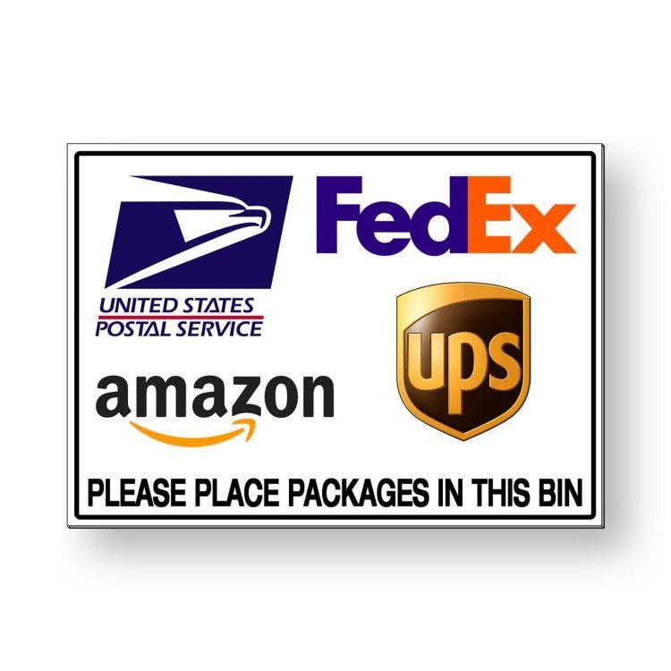 Delivery Instructions Please Place Packages In Bin Sign METAL usps MS037