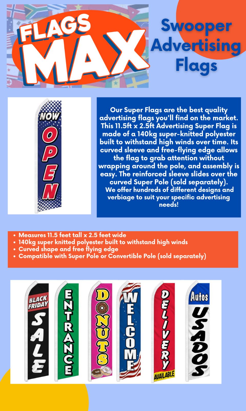 Walk In Drive Out Red Swooper Flutter Feather Advertising Auto Dealership Flag