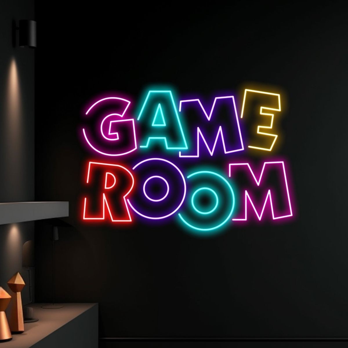 Game Room Neon Sign – LED Gamer Wall Decor for Video Game Room, Bedroom, Mancave