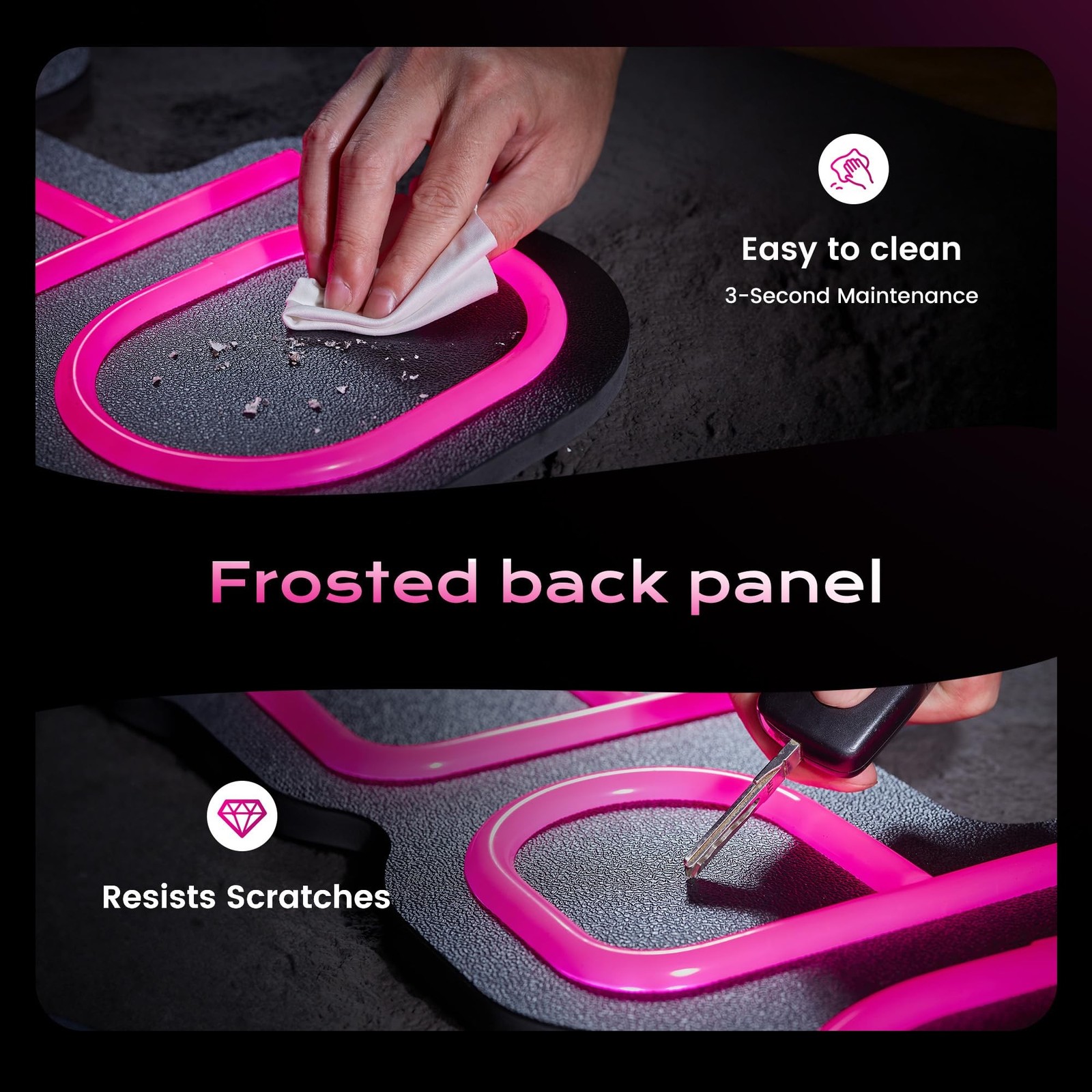 24 inch Neon Open Signs for Business, Open Sign with Textured Backboard LED A…