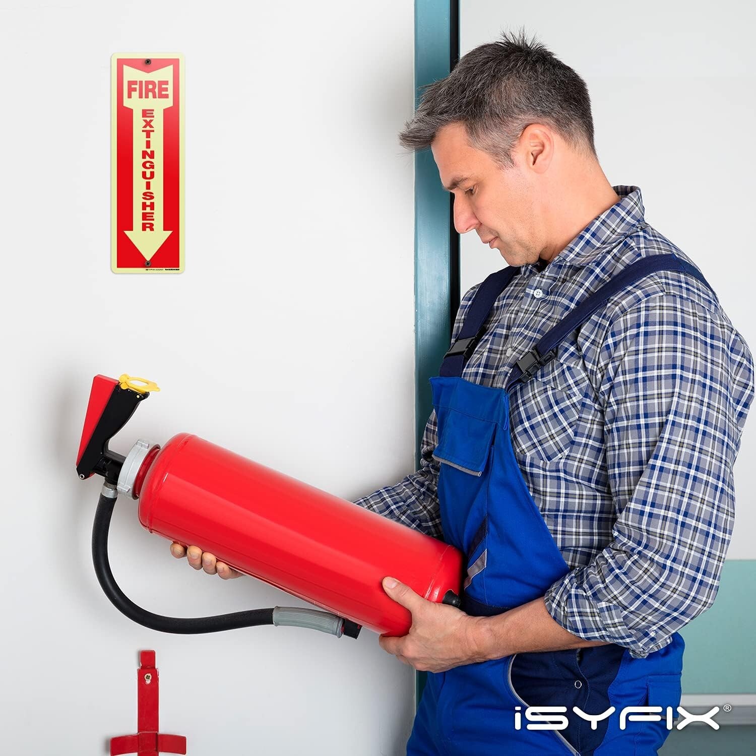2 Pack Fire Extinguisher Sign 4×12 Inch 100% Rust Free 040 Aluminum Glow in Dark