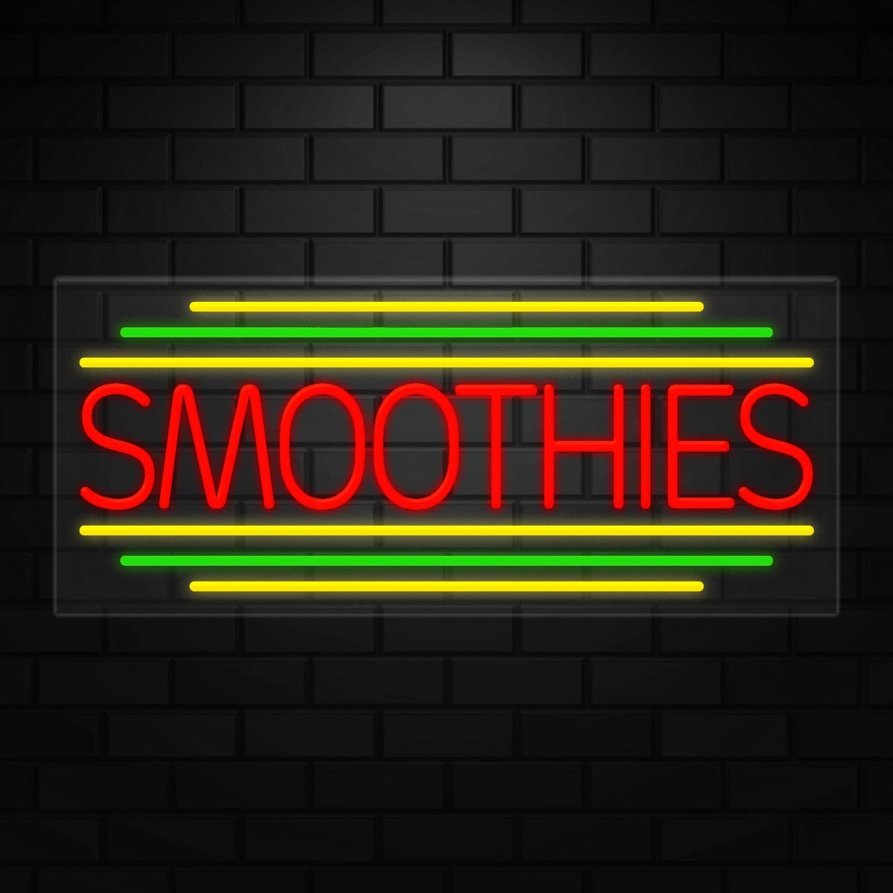 Smoothies Sign for Business Displays | LED Flex Neon | 36″W x 15″H x 1″D