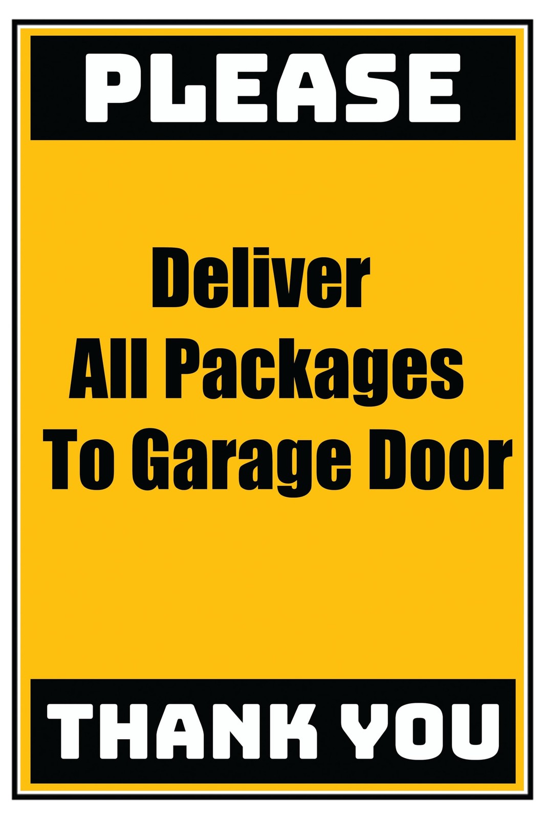 Delivery Sign – Deliver All Packages To The Garage Door No Arrow, Vinyl Stick…