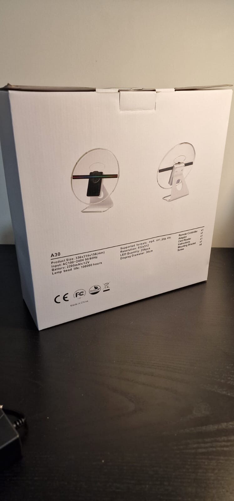 30cm Desktop Holographic Display led fan projector 3D