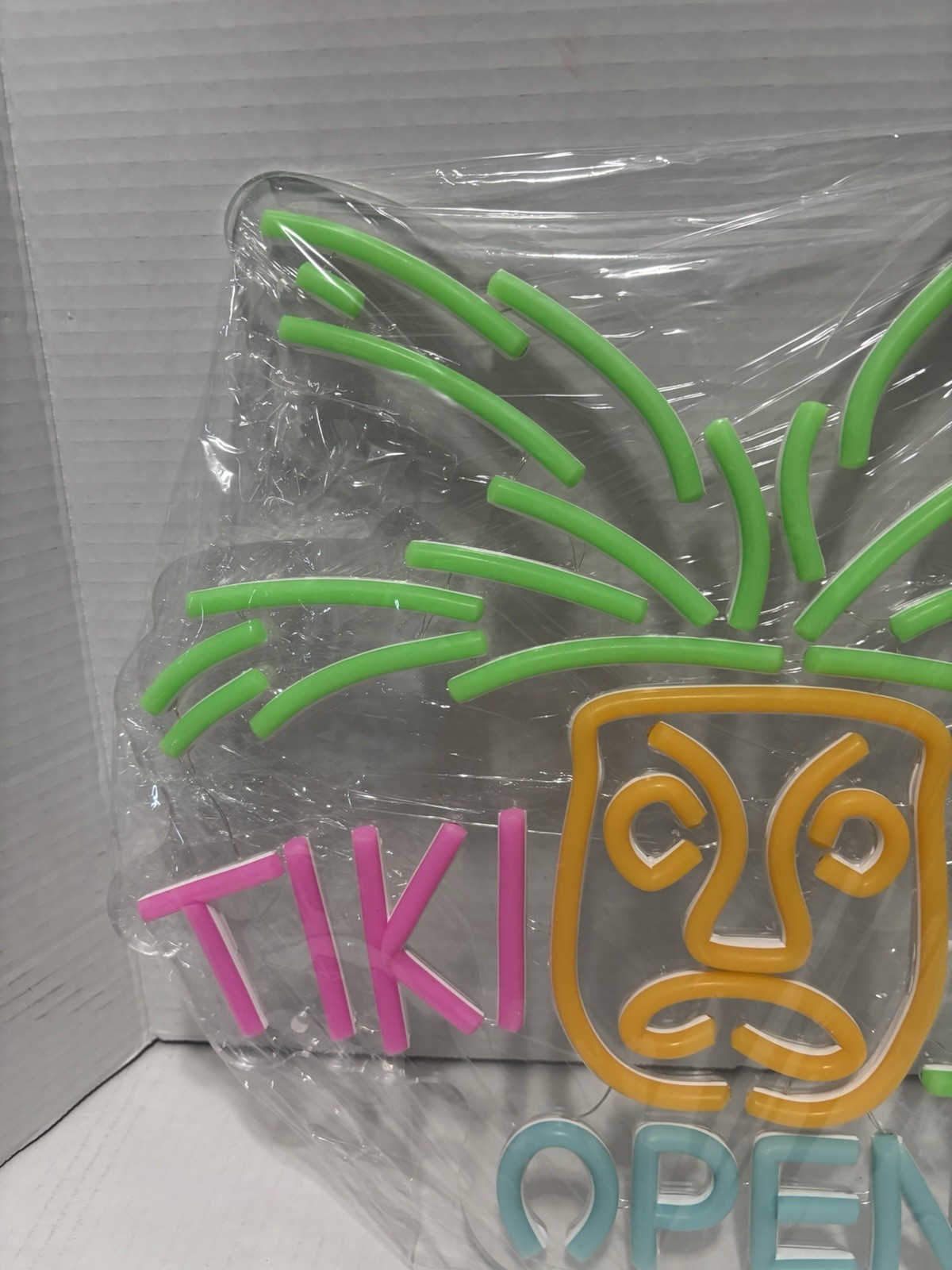 Tiki Bar Open Neon LED Wall Sign Dimmable Store Bar Wall Decor 14″x13″