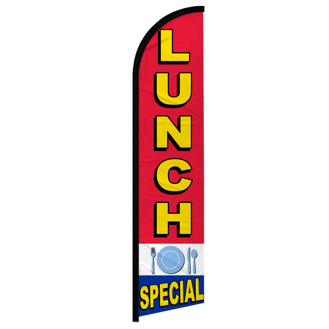 Lunch Special Full Curve Windless Swooper Flag Restaurant Food