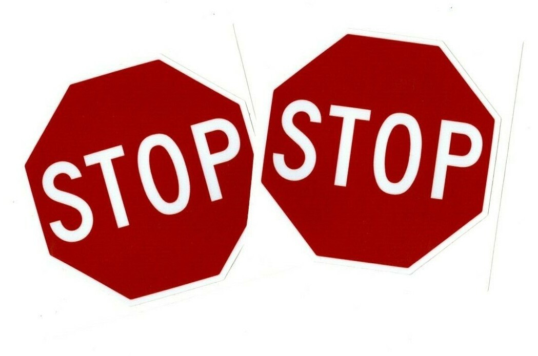 # “Stop” Sign Stickers | 3.5″ octagon shape | outdoor durable