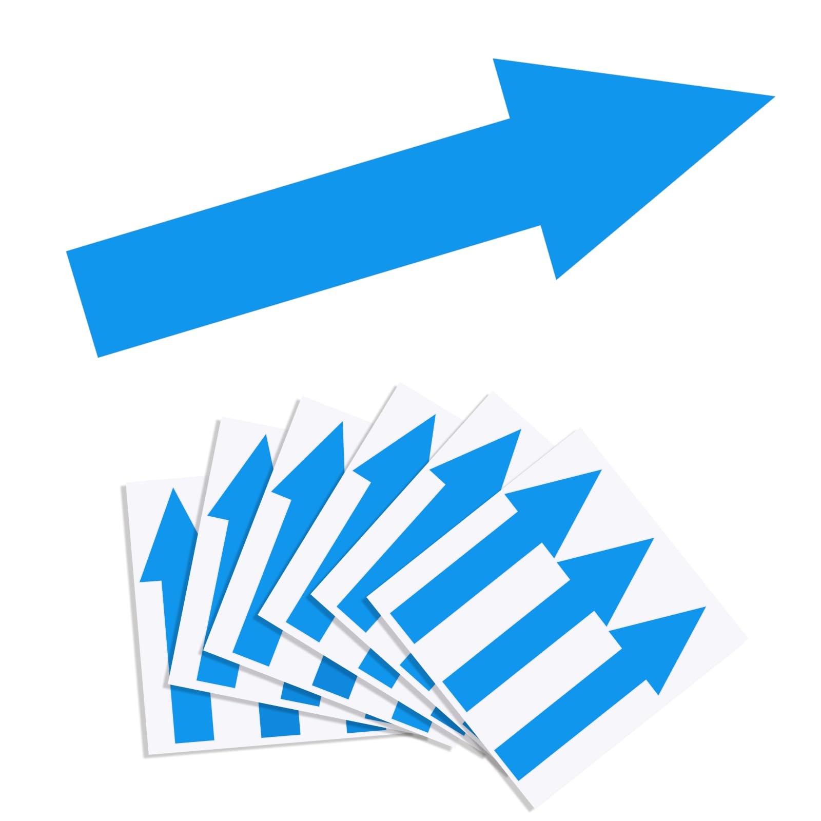 15 Pcs Arrow Stickers – 8″ x 2″ Blue Self-Adhesive PVC Decals – Waterproof & …