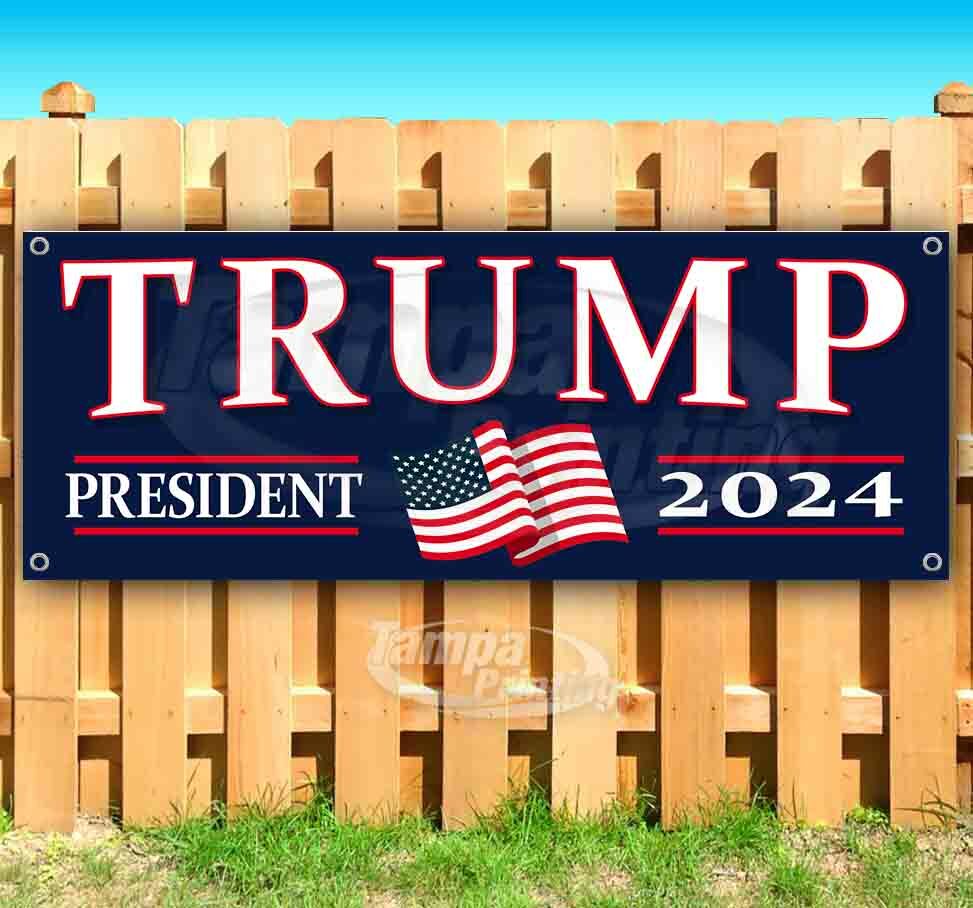 TRUMP PRESIDENT 2024 Advertising Vinyl Banner Flag Sign Many Sizes MAGA