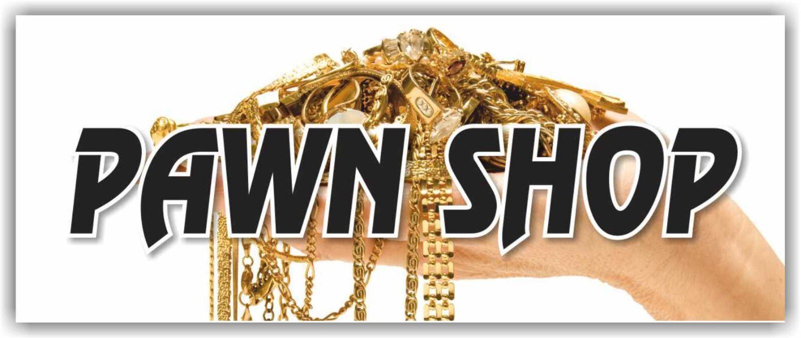 PAWN SHOP Advertising Banner Vinyl Sign gold cash Jewelry Silver coin finance