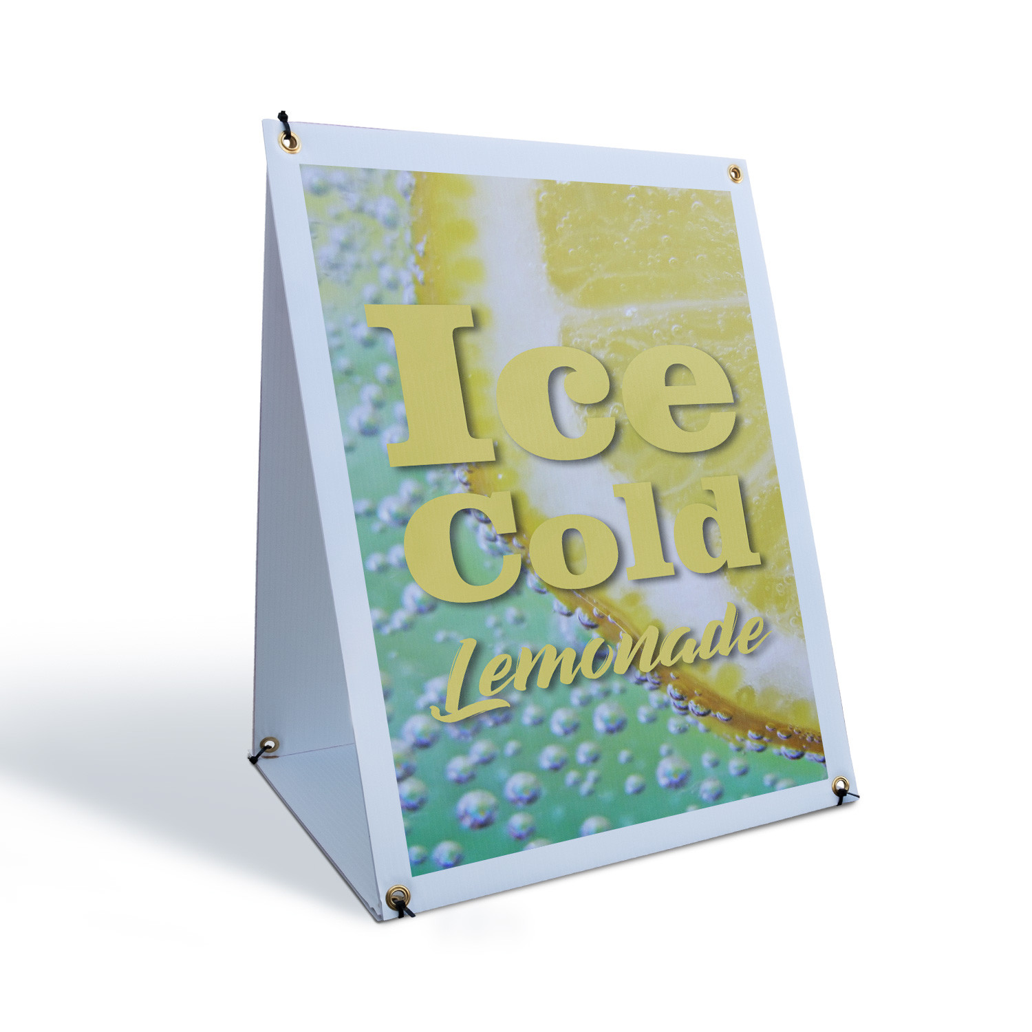 Iced Cold Lemonade A-Frame Sidewalk Sign Refreshing Drinks Summer Best Seller