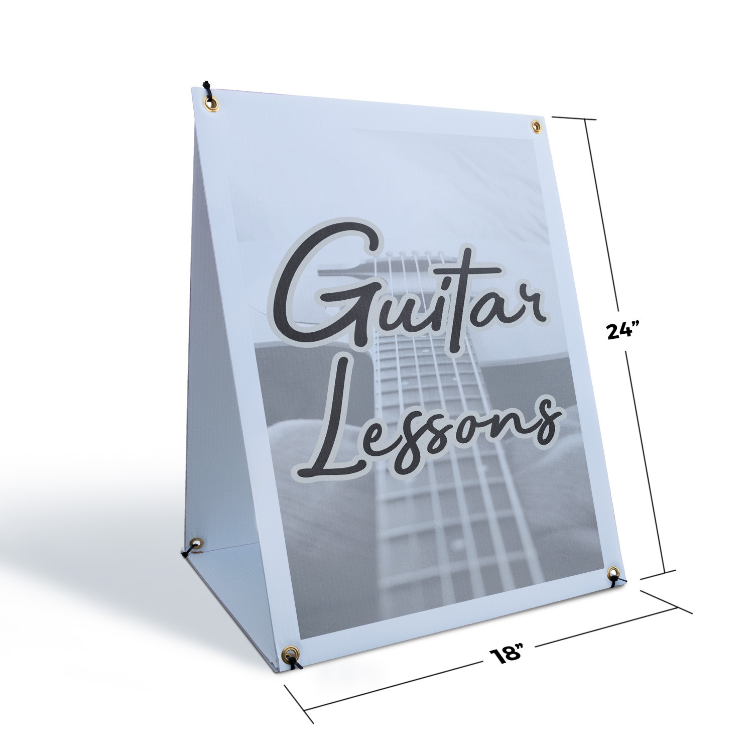 Guitar Lessons A-Frame Sidewalk Sign Music Education Professional Teacher Now