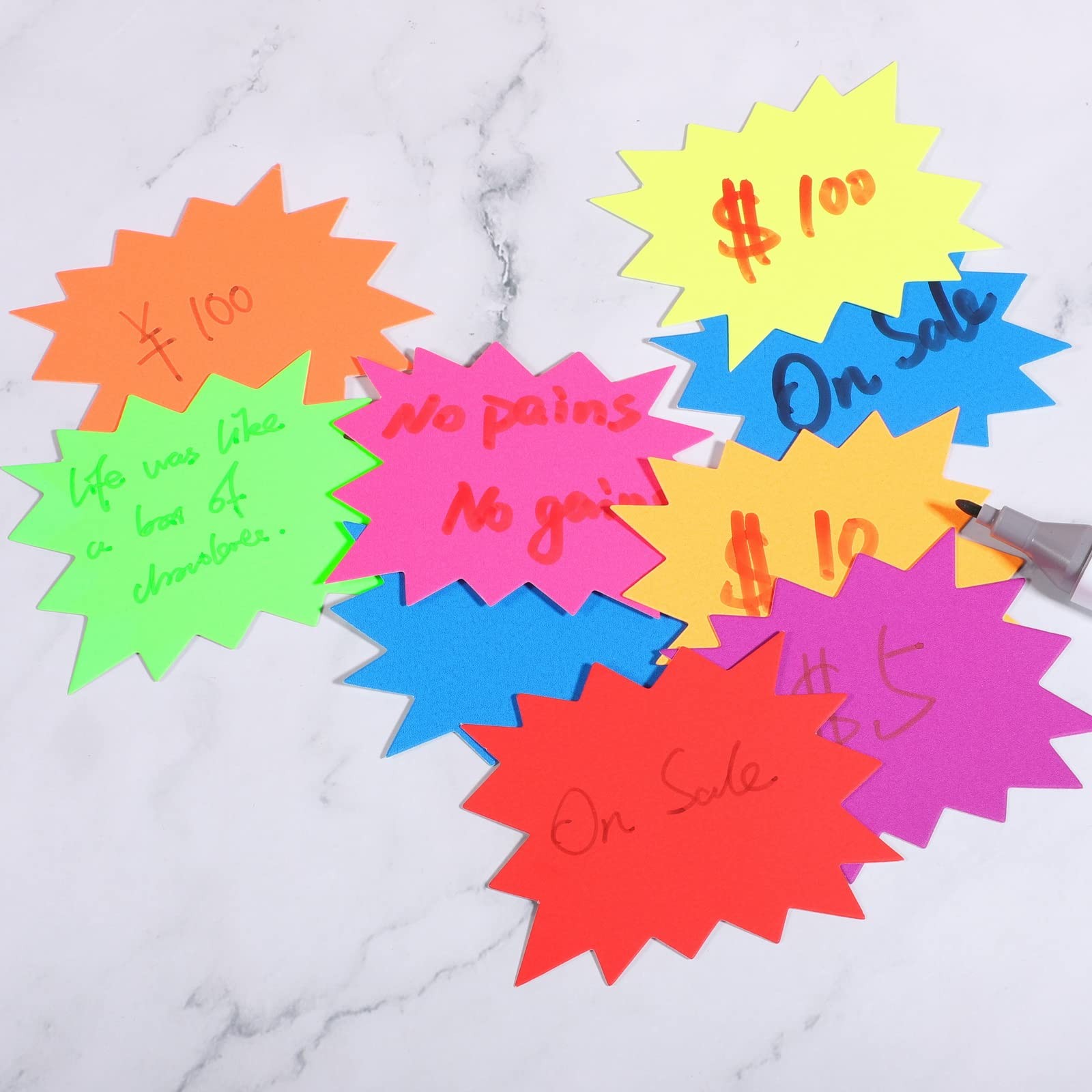 400 Pieces Yard Sale Price Stickers, Vision Board Supplies Starburst Neon Pos…