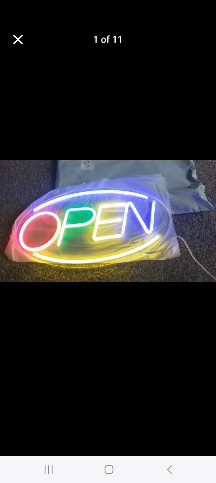 lit Sign “OPEN” multi-colored Illuminated Acrylic Multicolor business sign, fun.