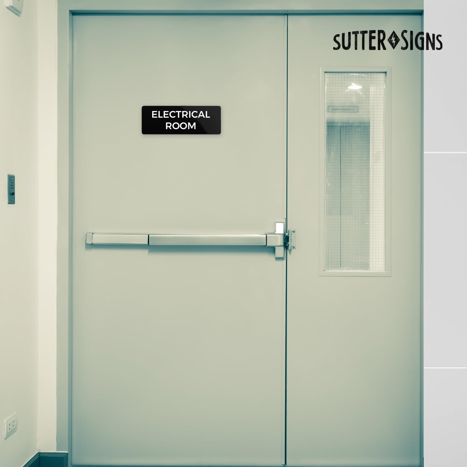 Electrical Room Sign, Durable ABS Plastic with Full Adhesive Backing, Sign fo…