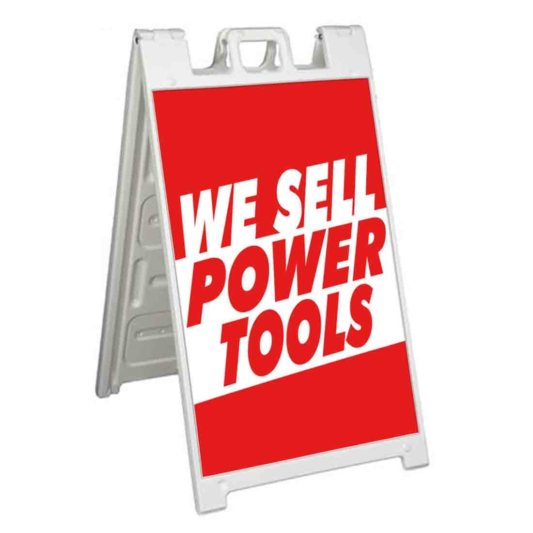 WE SELL POWER TOOLS Signicade 24×36 Aframe Sidewalk Sign Banner Decal EQUIPMENT