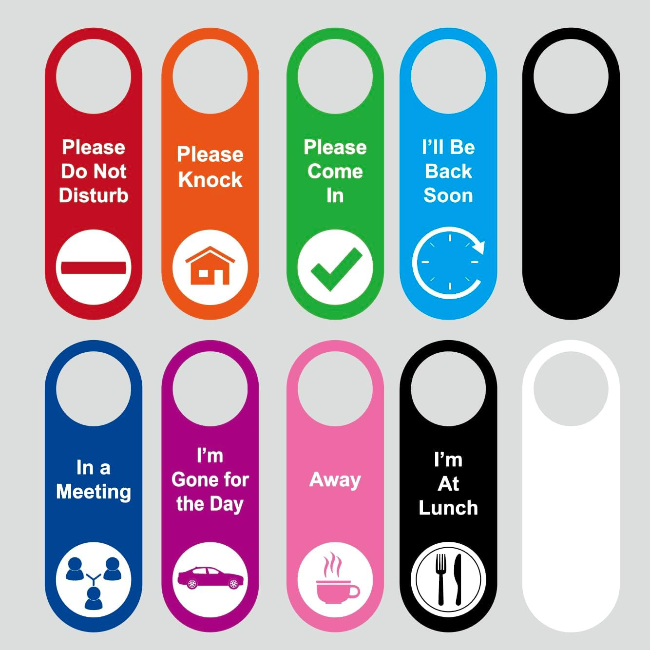 10 PCS 10.5×3.5” Door Hanger Tags Sign Office Work in a Meeting Do Not Disturb