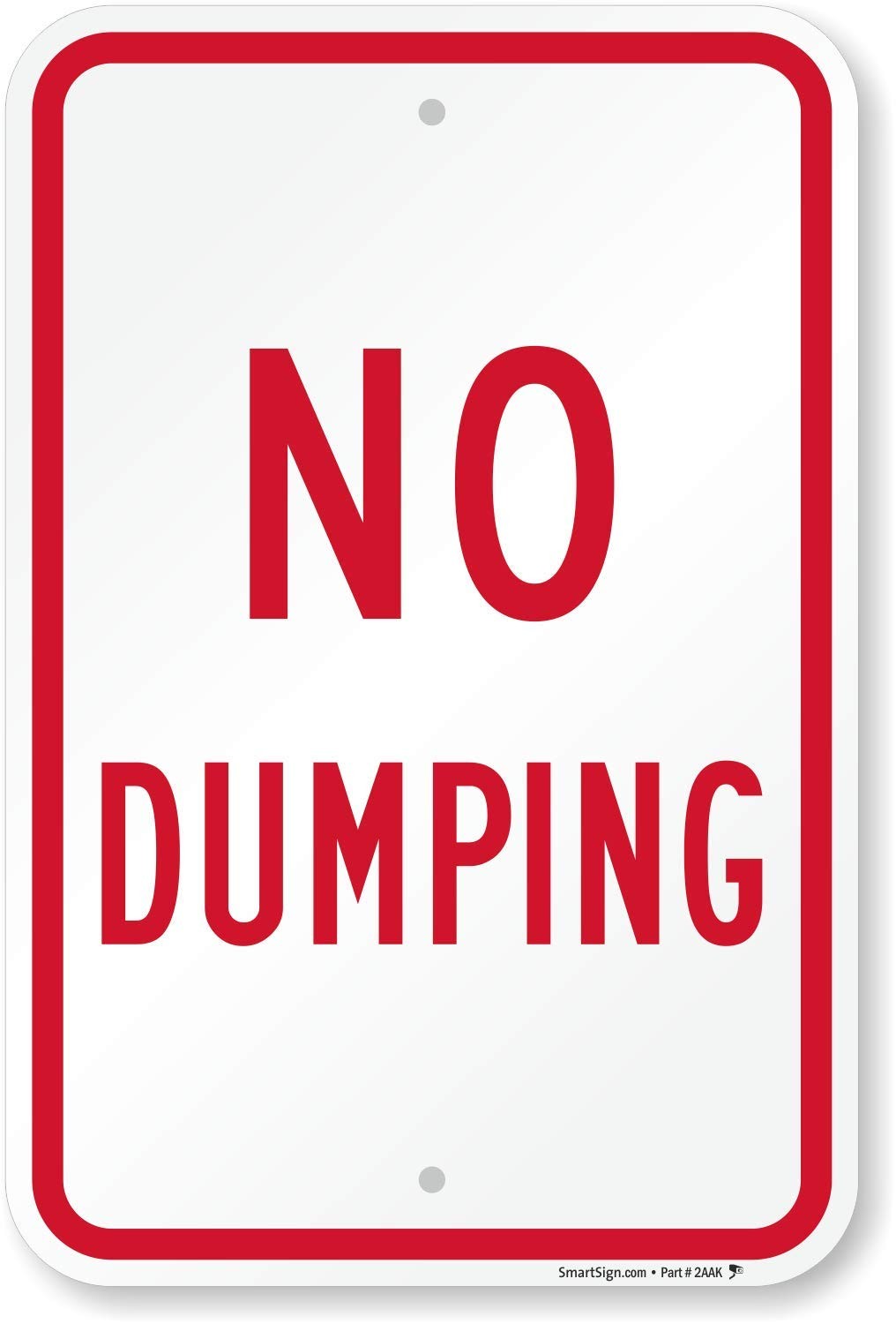 – K-7109-AL-12×18 -K-7109-AL “No Dumping” Sign | 12″ x 18″ Aluminum