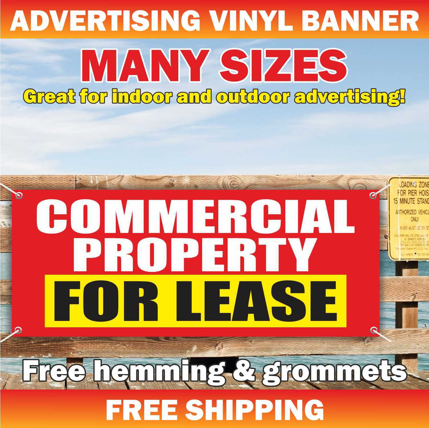 COMMERCIAL PROPERTY FOR LEASE Advertising Banner Vinyl Mesh Sign Retail Store