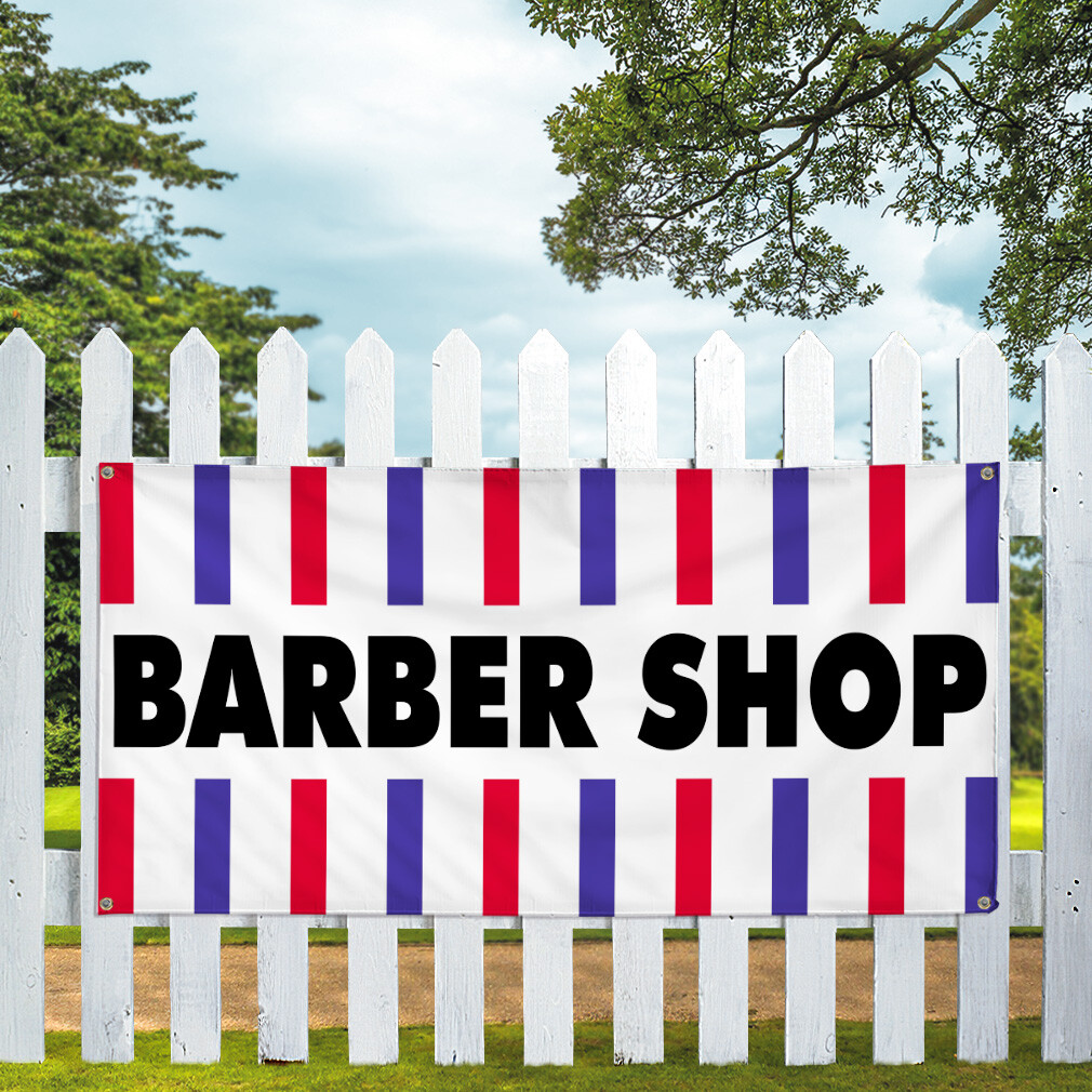 Vinyl Banner Multiple Sizes Barber Shop Outdoor Advertising Printing A Business