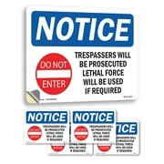 Trespassers Will Be Prosecuted OSHA Notice Sign Metal,, Decal 5 or 10 Pack