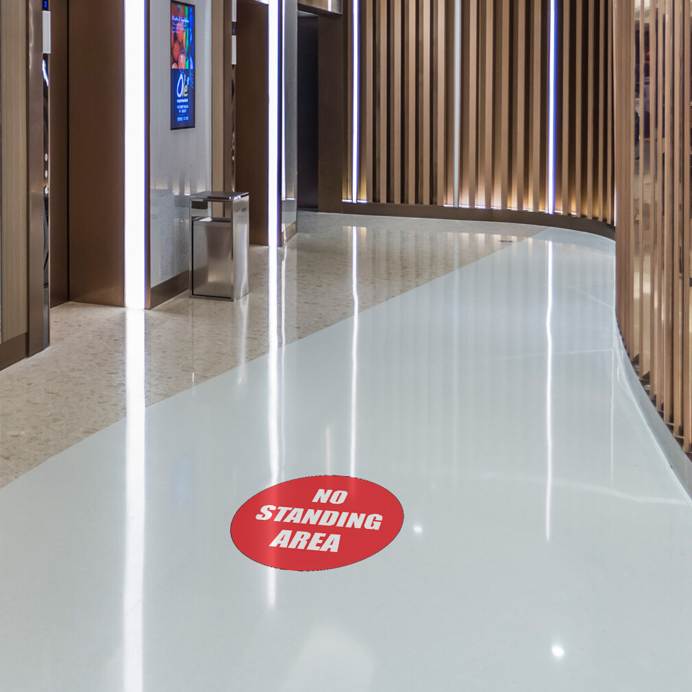 No Standing Floor Decals No Standing Area Red Anti-Slip Round Shape Lifestyle