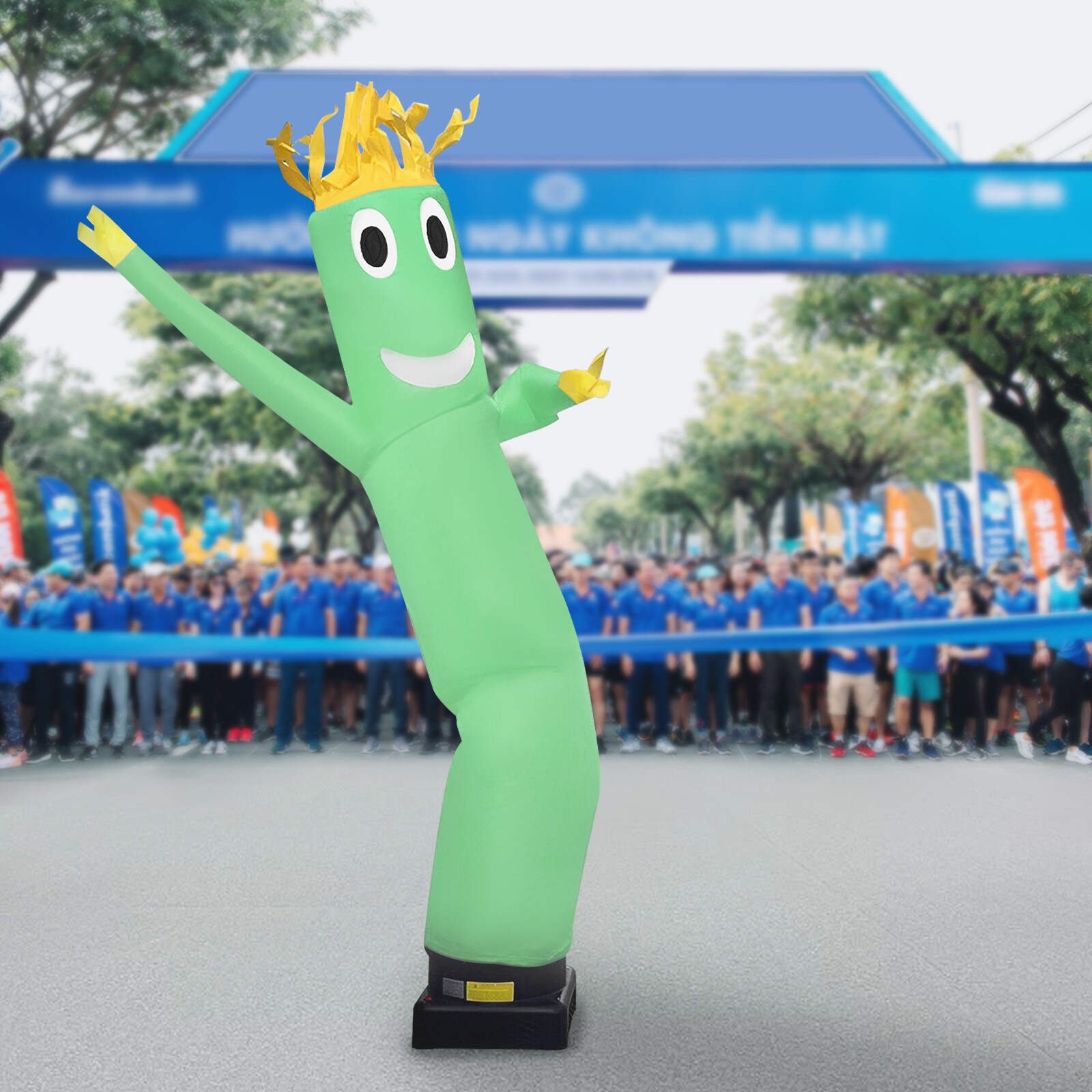 10ft Dancing Inflatable Air Dancer Promotional Figure Green Plaid