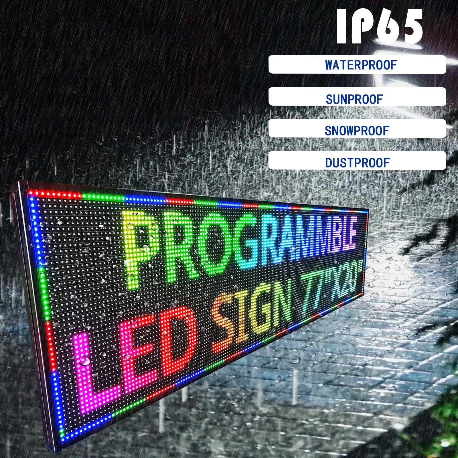 HS Programmable Scrolling Led Sign Digital Signs Outdoor WaterproofP10 77’’x20’’