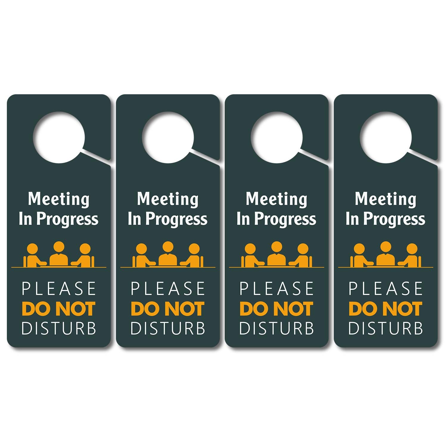 4 Pack Meeting In Progress Door Sign Do Not Disturb Door Hanger Sign for Office